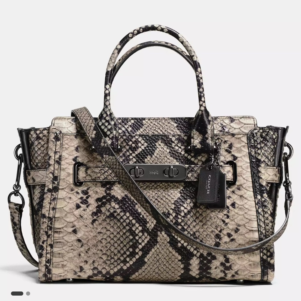 COACH Swagger 27 Carryall in Snake Embossed Leather